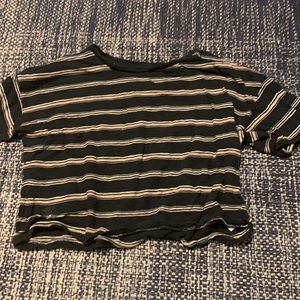 american eagle striped cropped tee